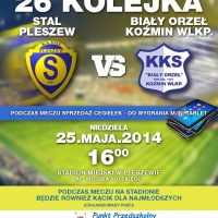  26. kolejka: Stal Pleszew vs Biały Orzeł Koźmin Wlkp. (niedziela 25 maja 2014 godz. 16:00)